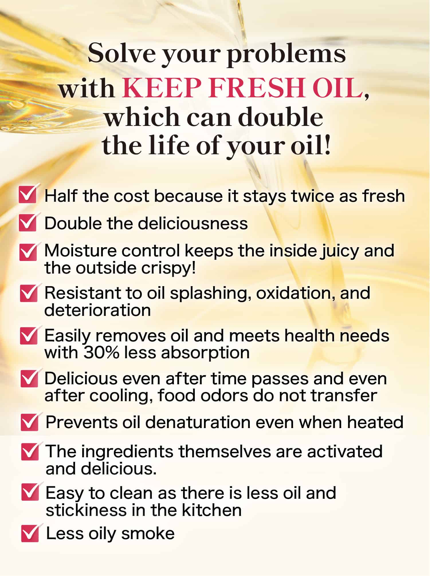 with KEEP FRESH OIL